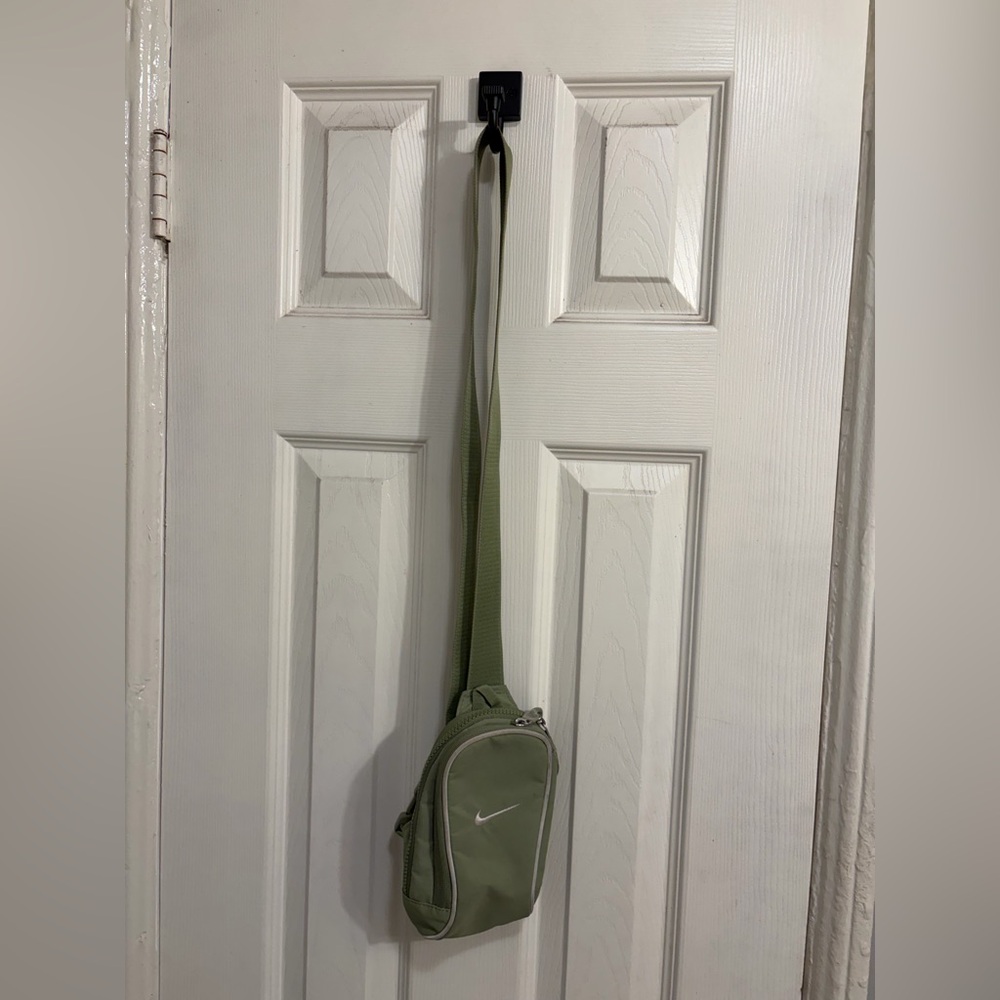 Nike Olive Sling Crossbody Bag with White Swoosh